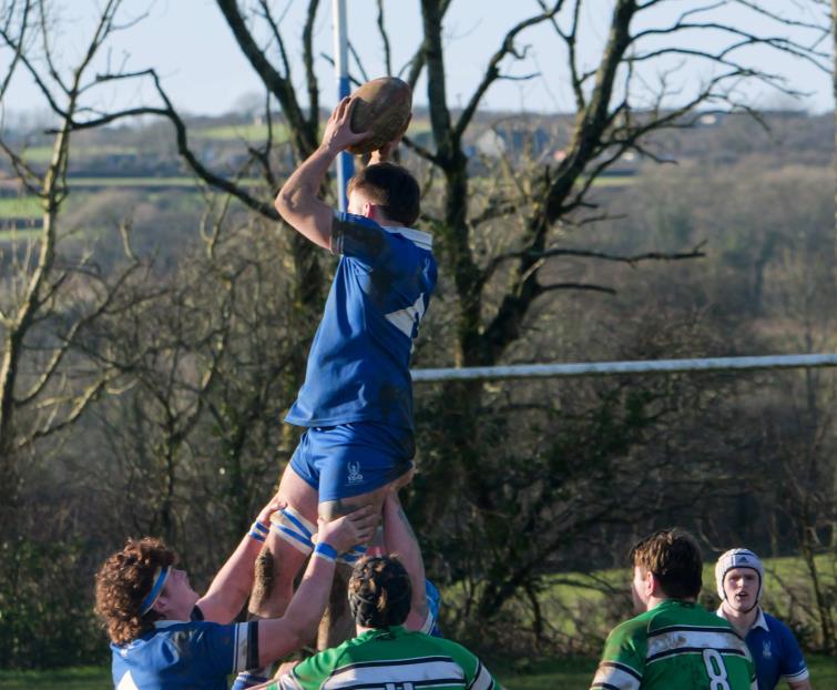 Blues win a lineout battle. Picture - William John